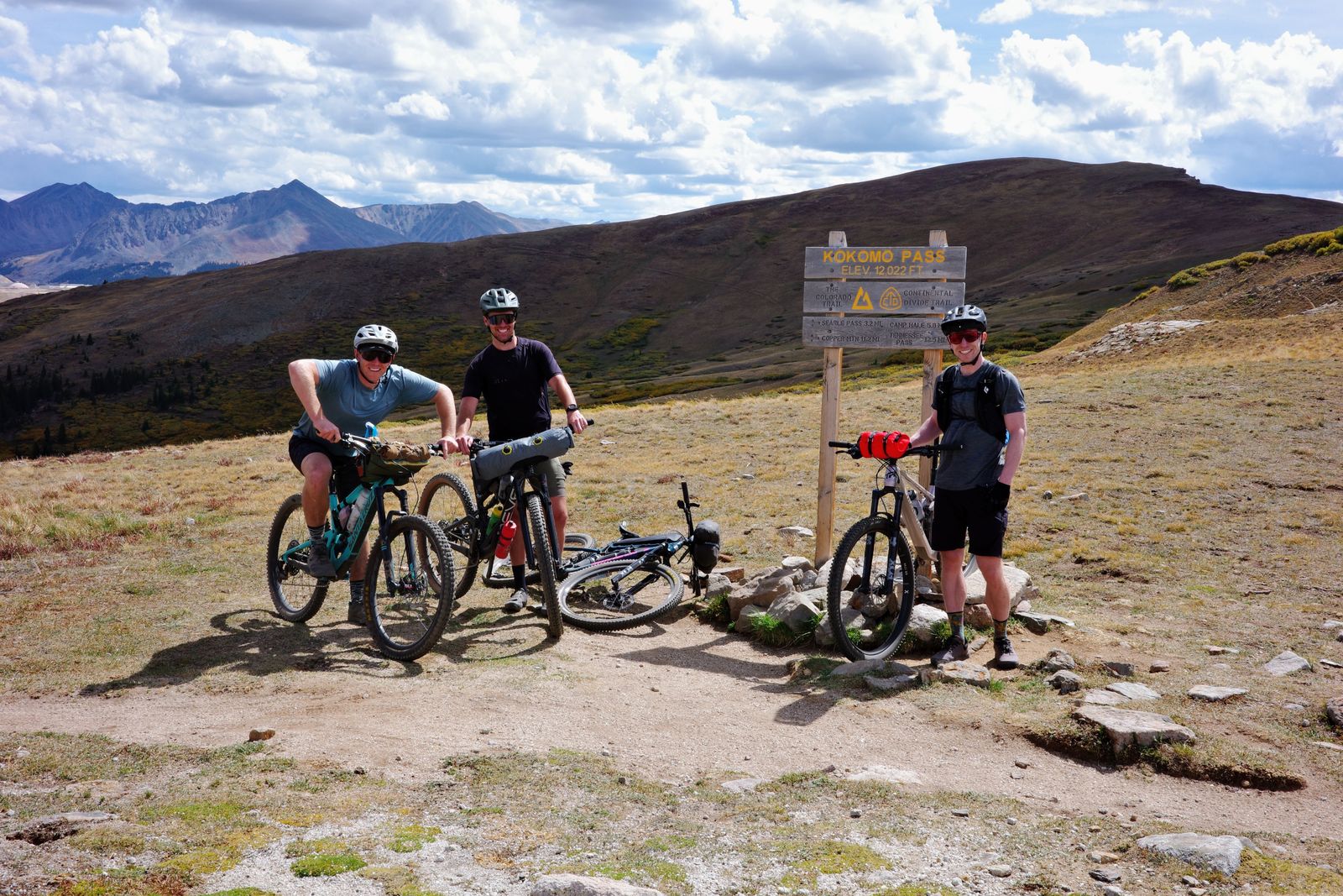 Kokomo Pass, 12,022 ft — the Colorado Trail and the Continental Divide Trail share the sign.