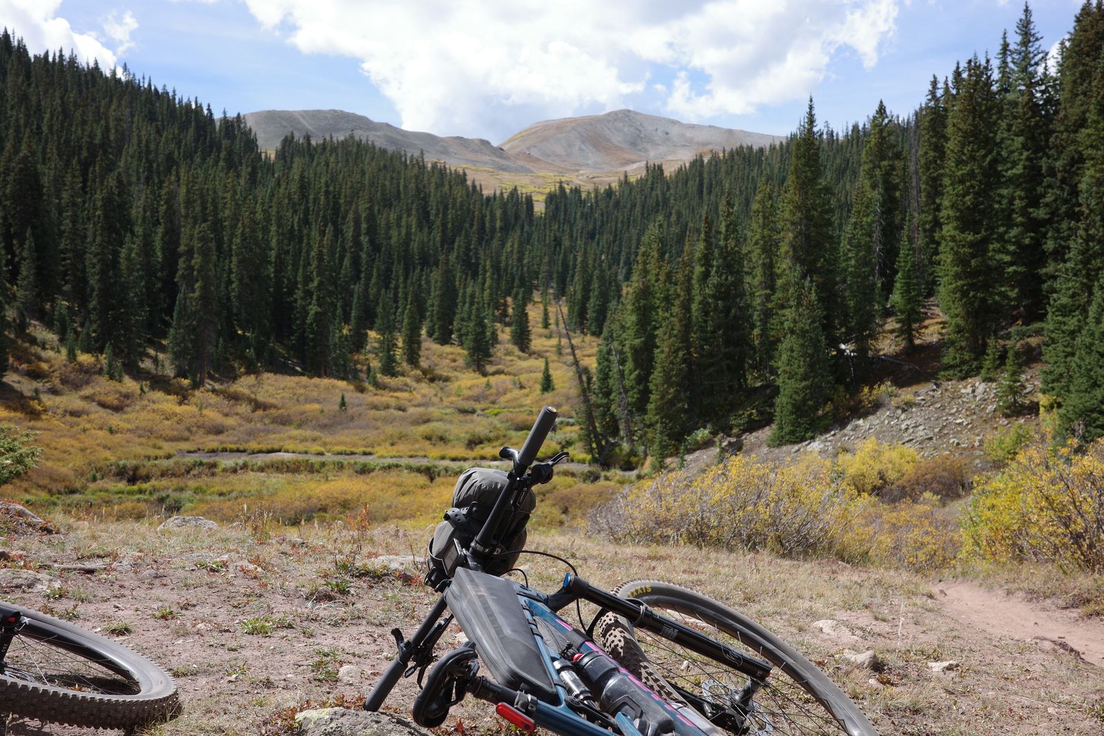 Early on day one, climbing toward Searle Pass with the tundra still above us.