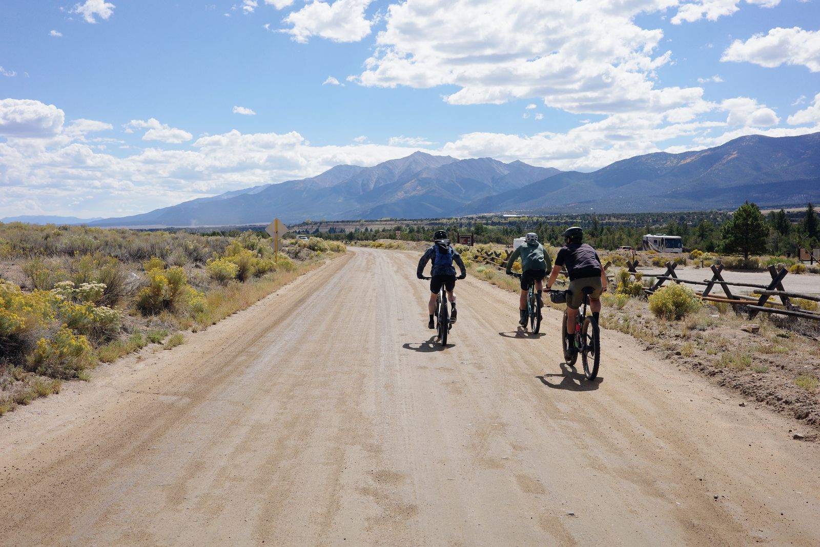 The county road into Buena Vista, Mount Princeton ahead.